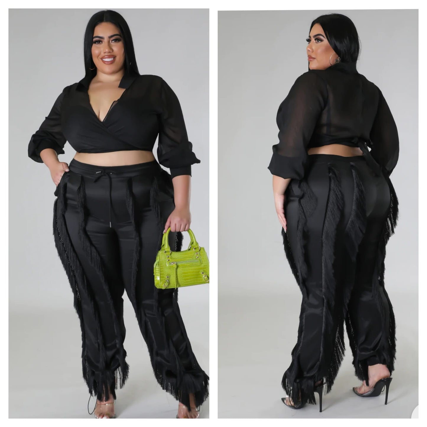 FRINGE CUFF PANTS