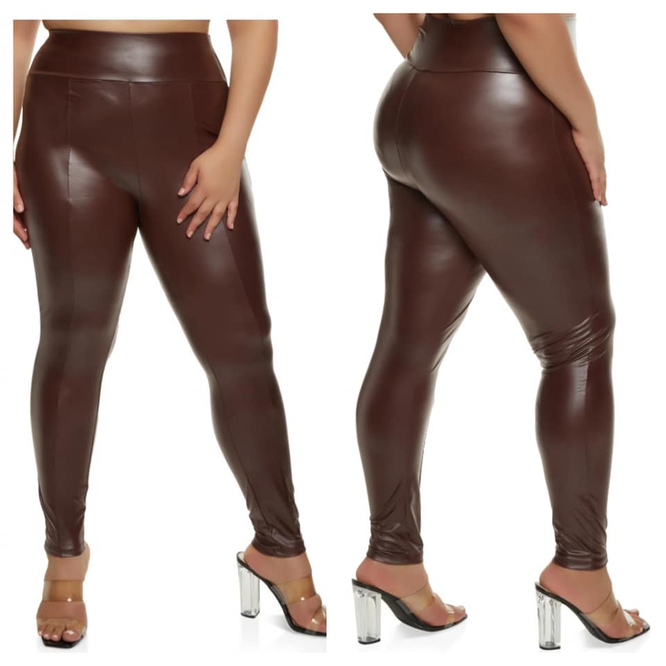 FAUX LEATHER LEGGINGS (PLUS SIZE)