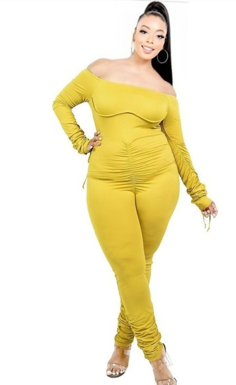 SEXY OFF SHOULDER SHIRRED JUMPER