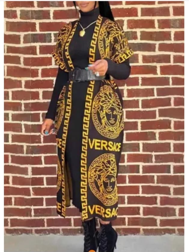 VERSACE DESIGNER INSPIRED CARDIGAN (PLUS)