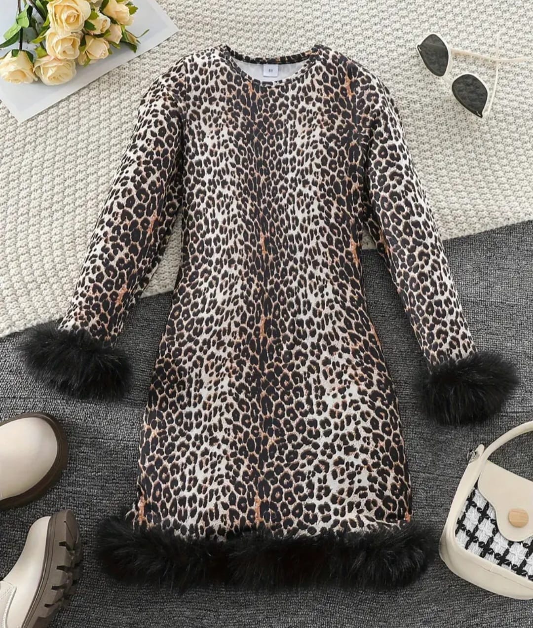 LEOPARD FAUX FASHION DRESS
