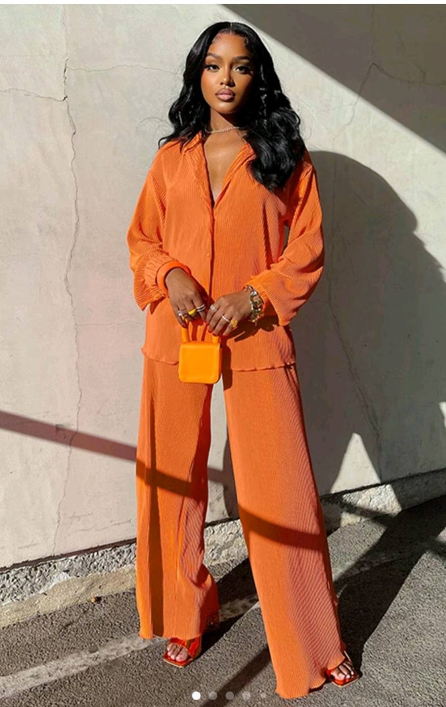 2-PIECE SOLID COLOR WIDE LEG PANT SETS (PLUS SIZE)