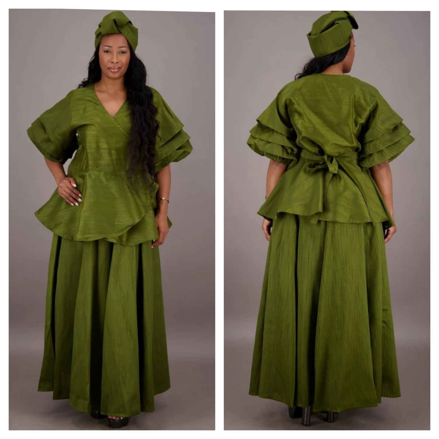 2-PIECE PEPLUM SKIRT SET (FITS SMALL- 3X)