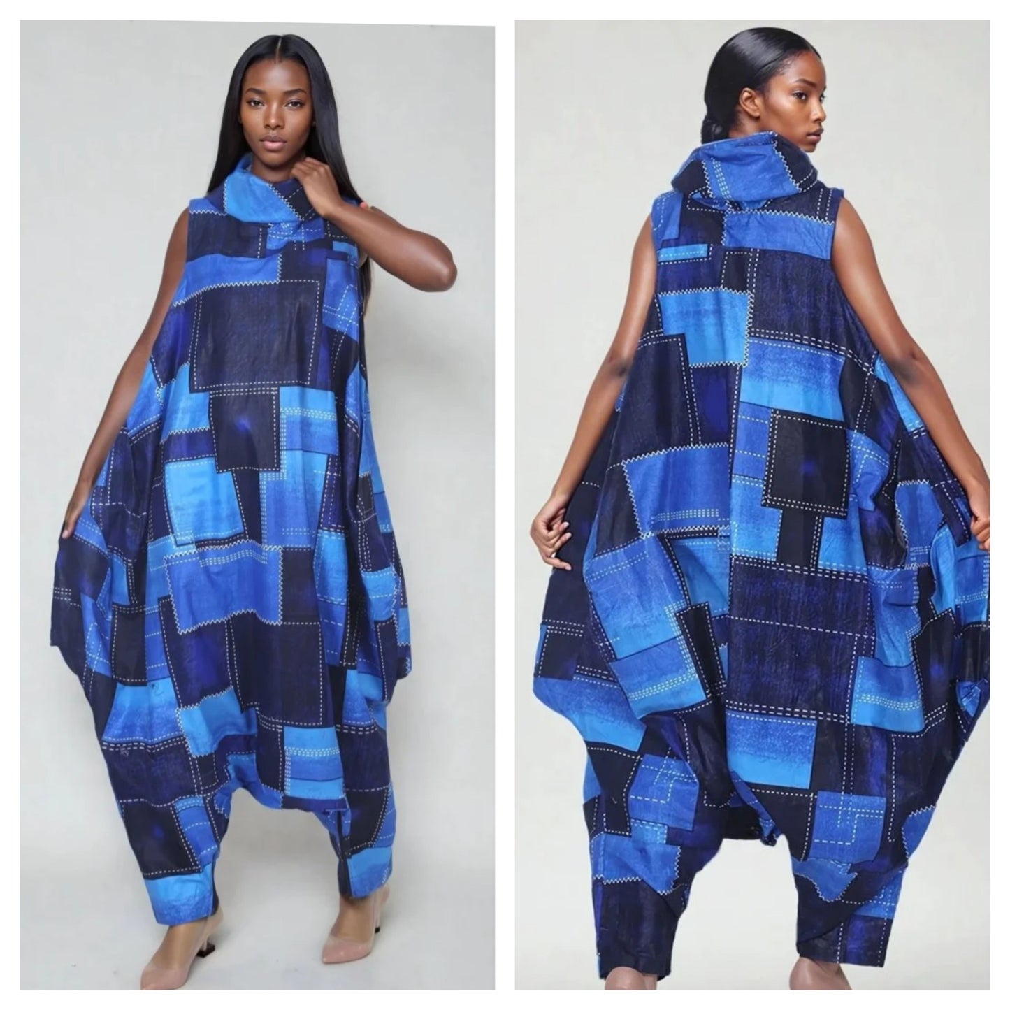 PATCHWORK COLLAR JUMPER (FITS SMALL - 3X)