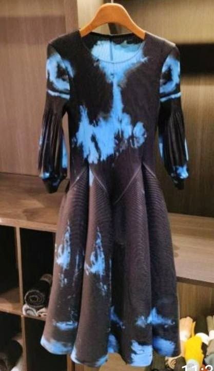 BLUE SPOT BOUNCE DRESS (FITS -SMALL -3X)