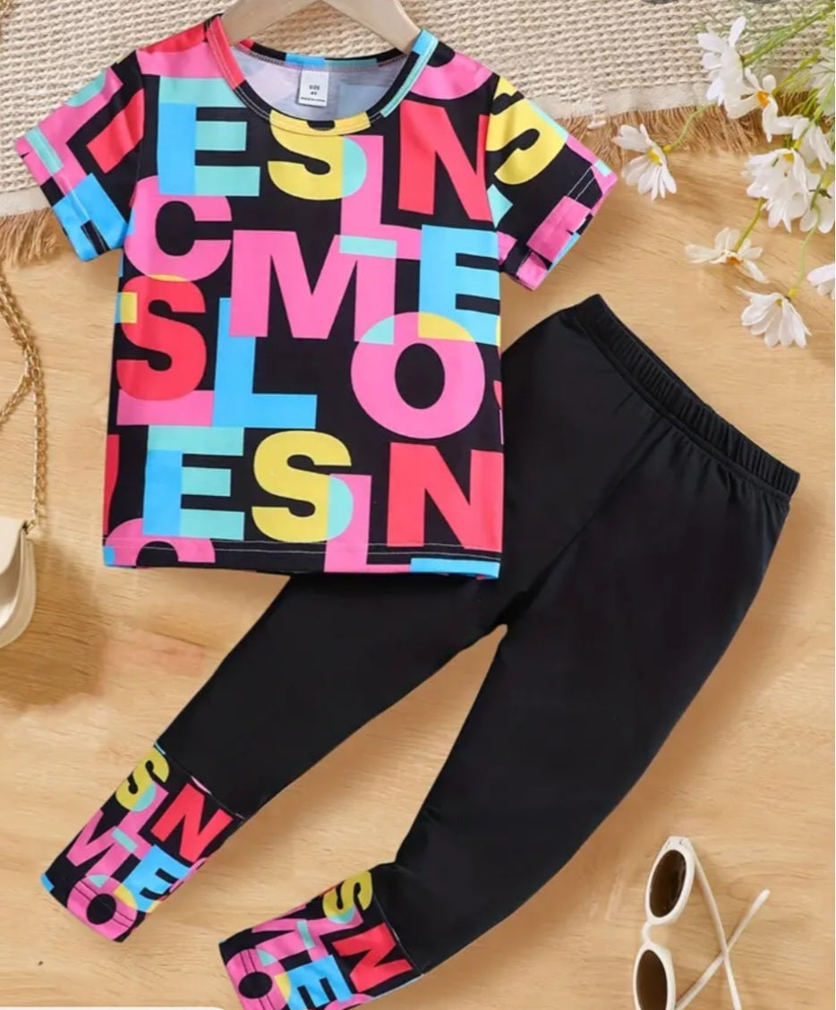 2-PIECE LETTER LEGGING SET