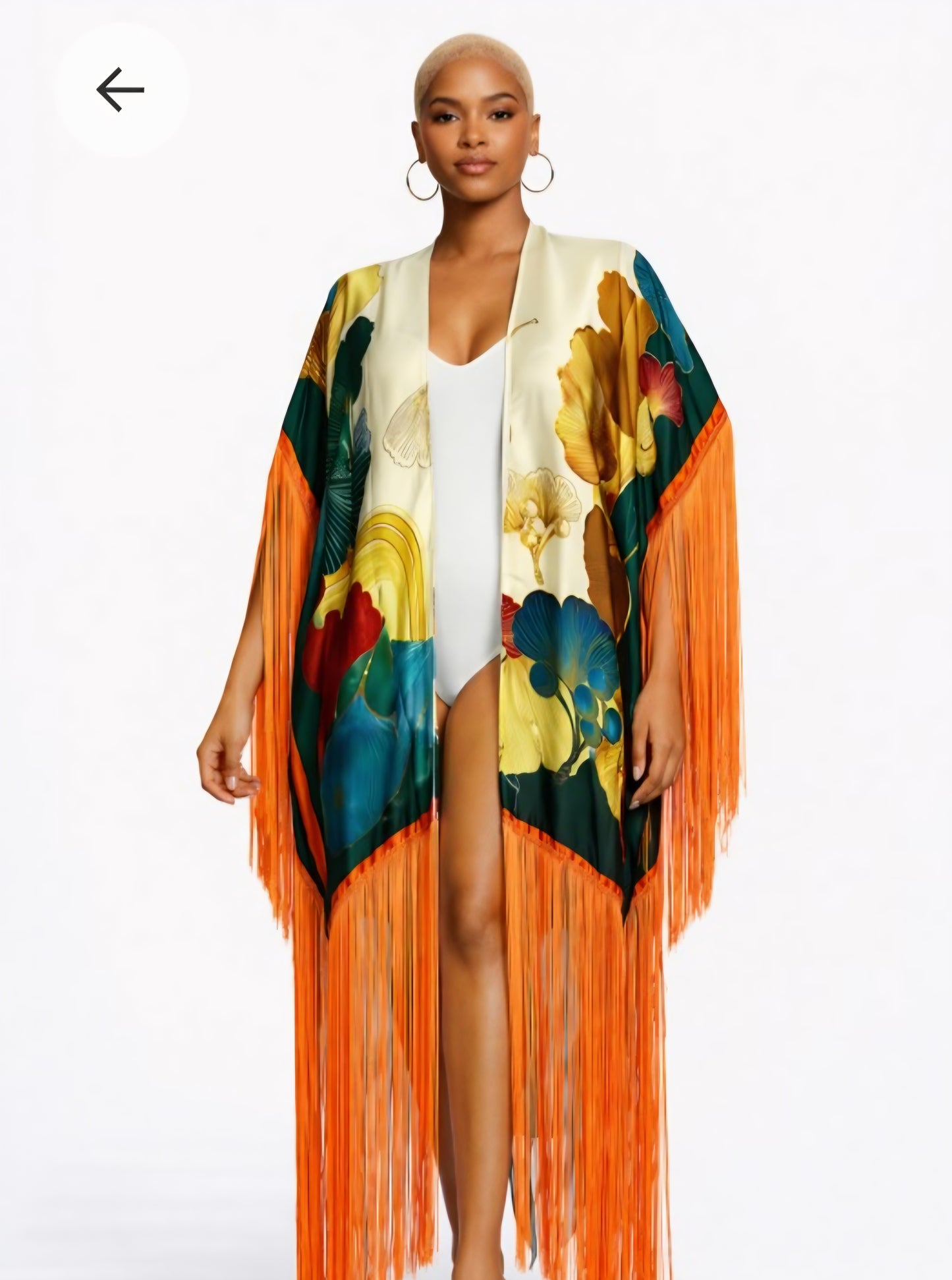TROPICAL FRINGE KIMONO