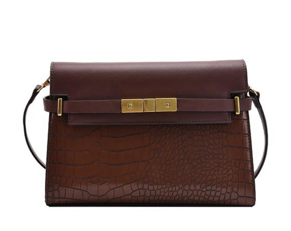 CROC PATTERN SHOULDER BAG