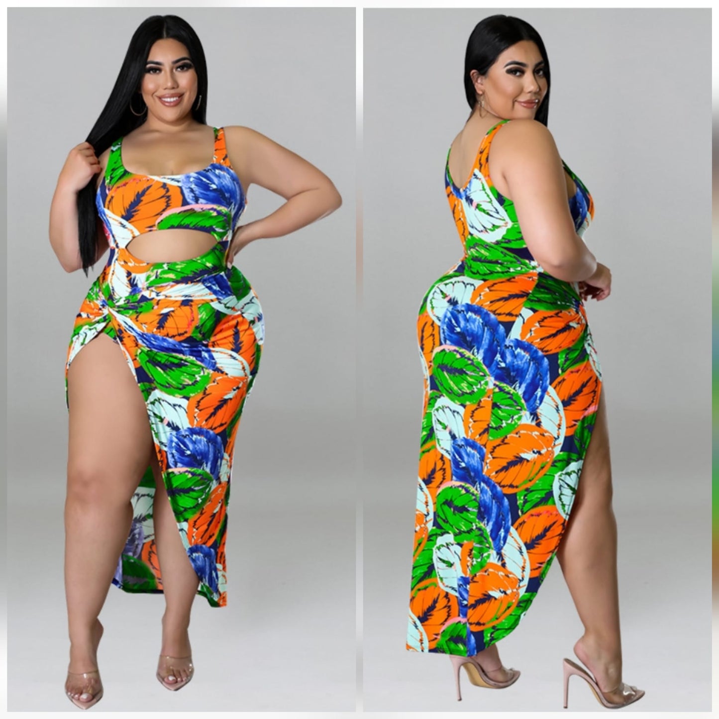 2-PIECE LEAF PRINTED SWIMSET