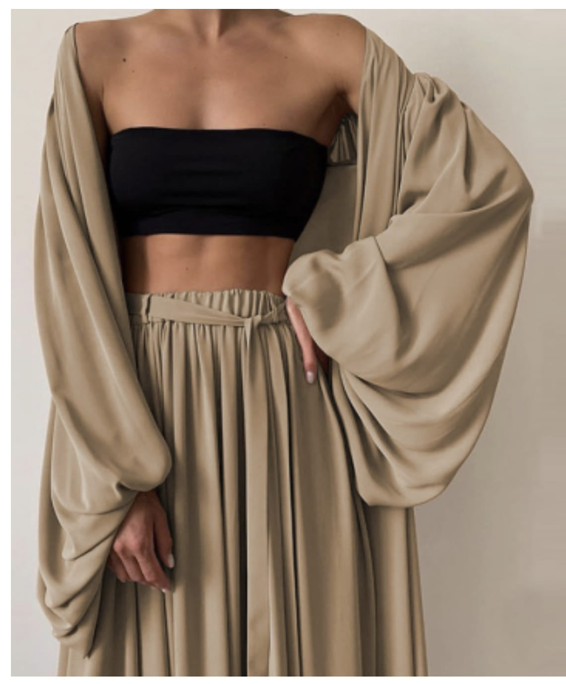 3-PIECE ELEGANT SOLID COLOR CARDIGAN SET (PLUS SIZE)