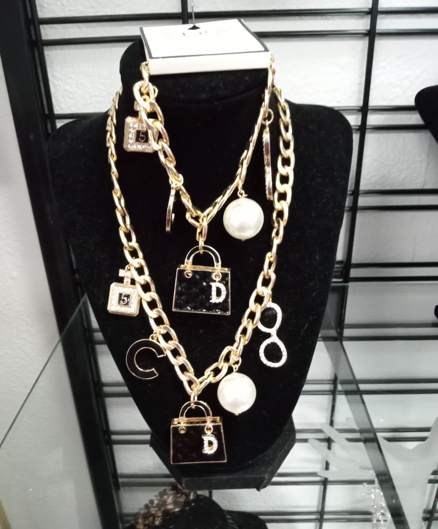 DESIGNER INSPIRED NECKLACE & BRACELET SET (DIOR)