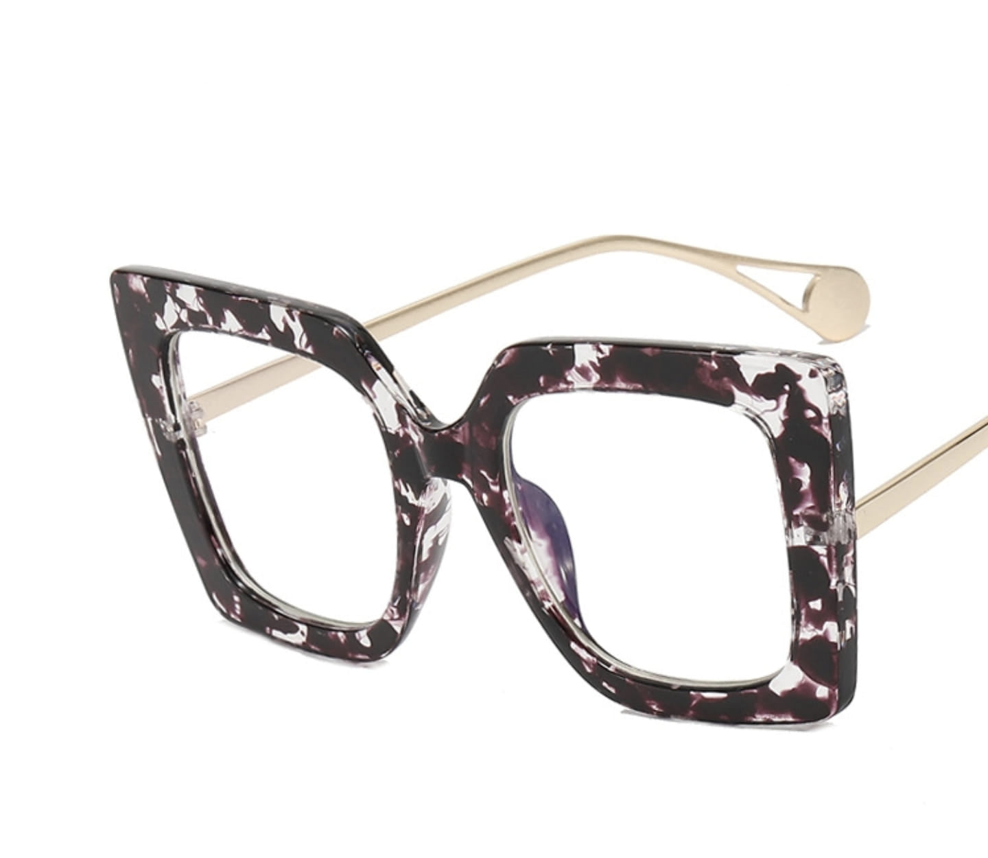LARGE SQUARE FRAMES SHADES WITH PEARL TIPS