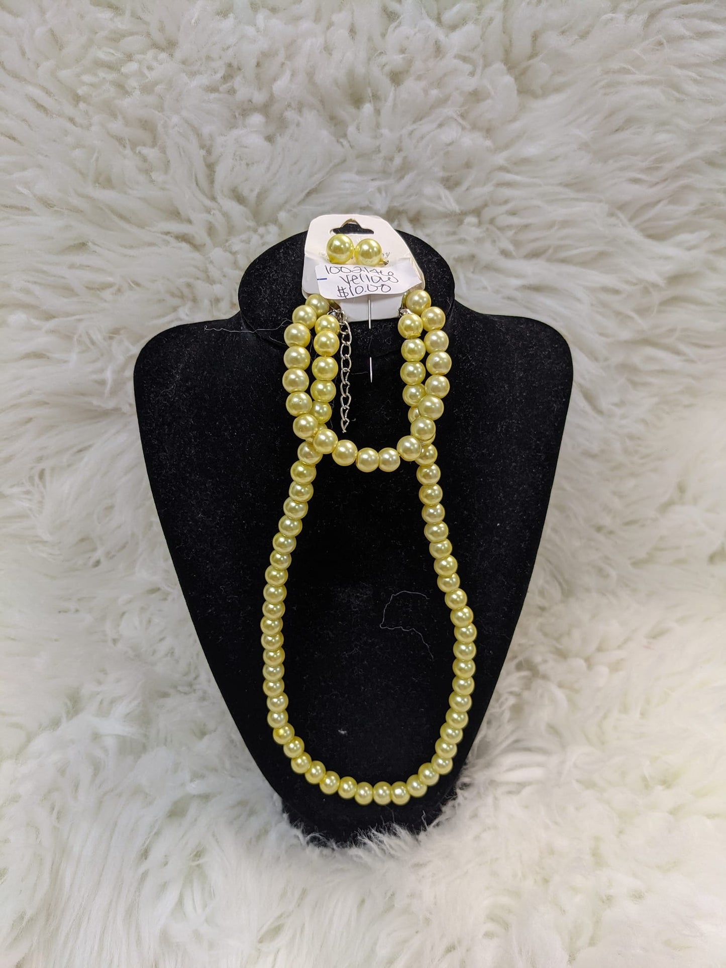 SOLID COLOR PEARL NECKLACE SET