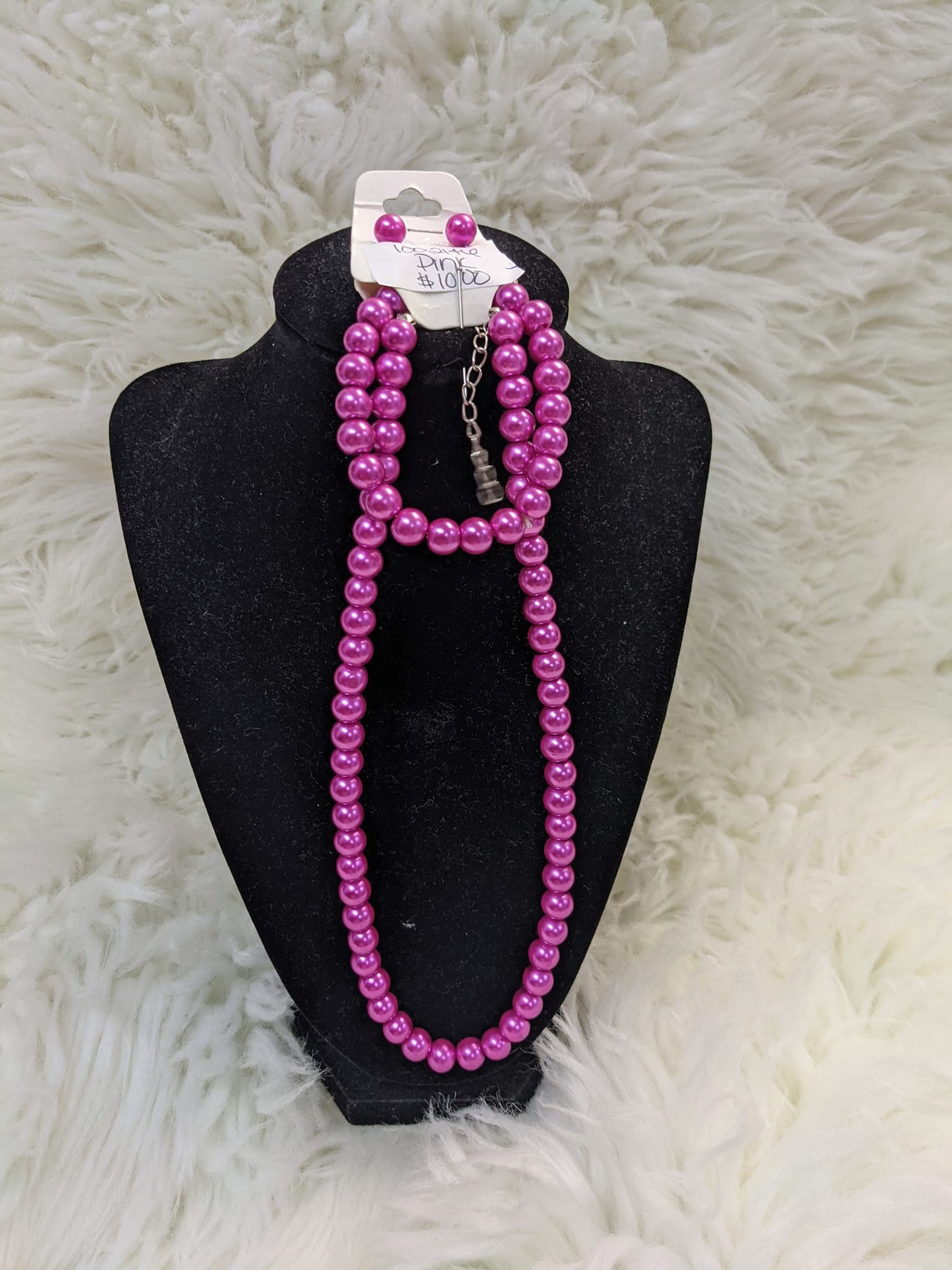SOLID COLOR PEARL NECKLACE SET