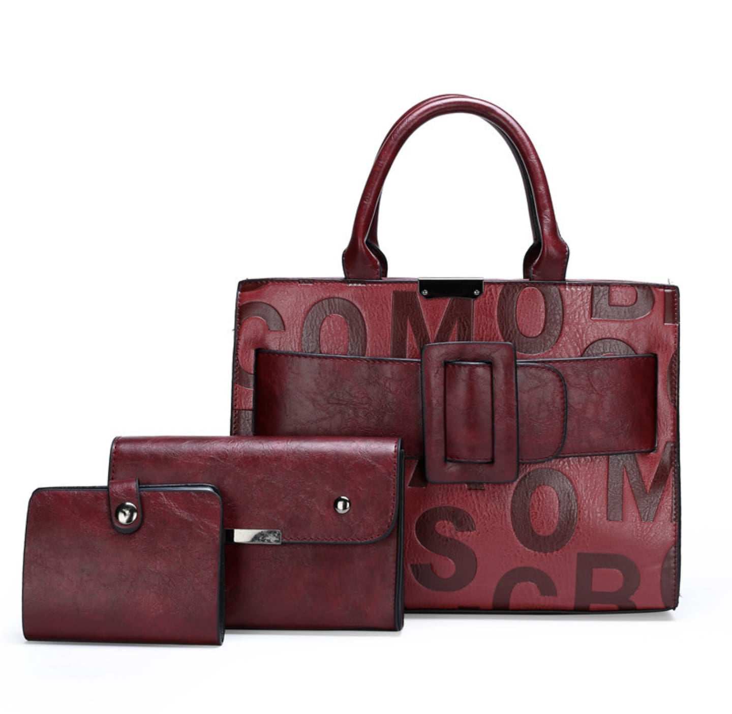 3-PIECE EUROPEAN LETTER MESSENGER BAG WITH FRONT BUCKLE