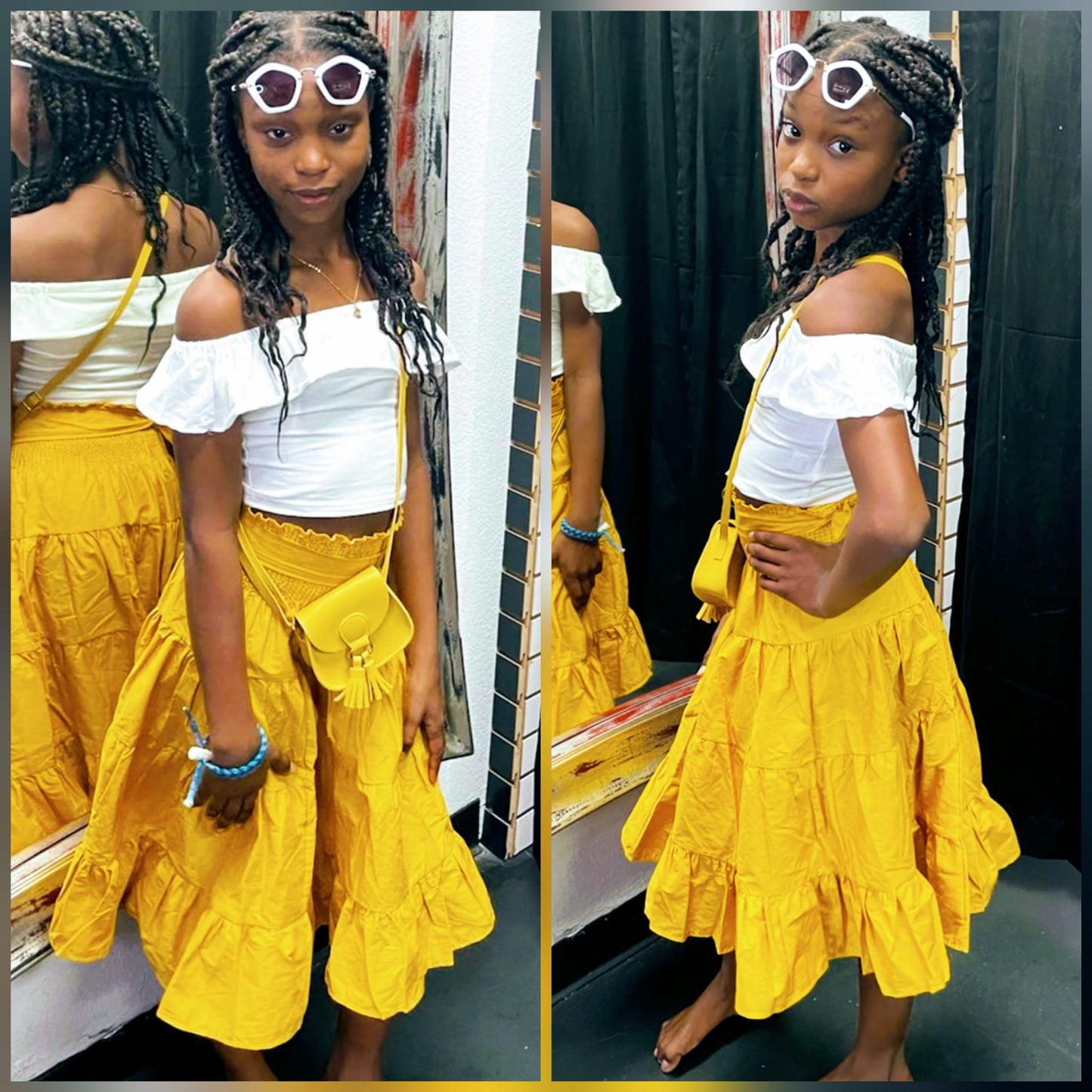 2-PIECE YELLOW SKIRT SET