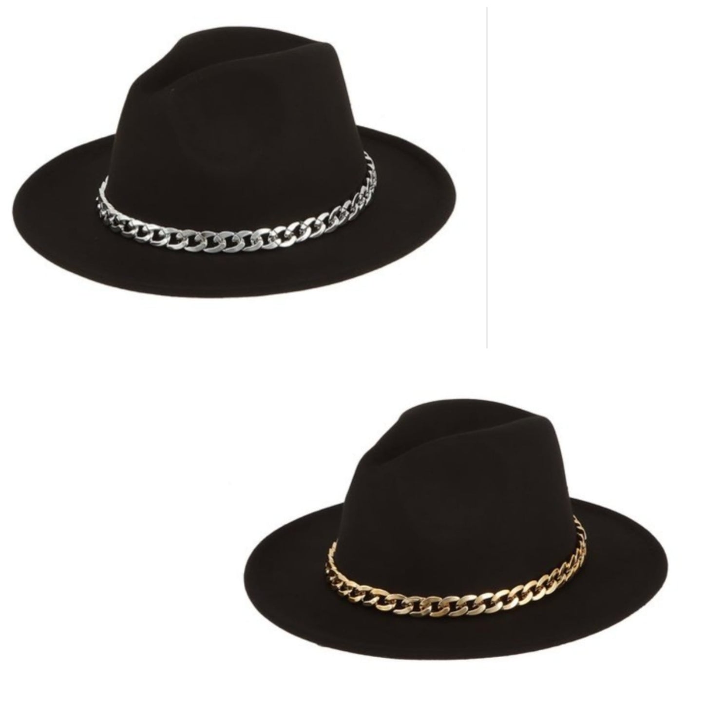 CHAIN ACCENT FEDORA HAT