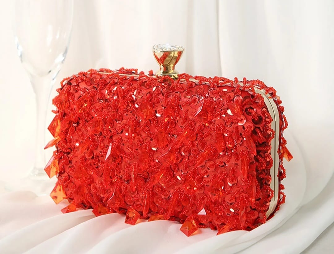 BEADING SQUARE CLUTCH EVENING BAGS