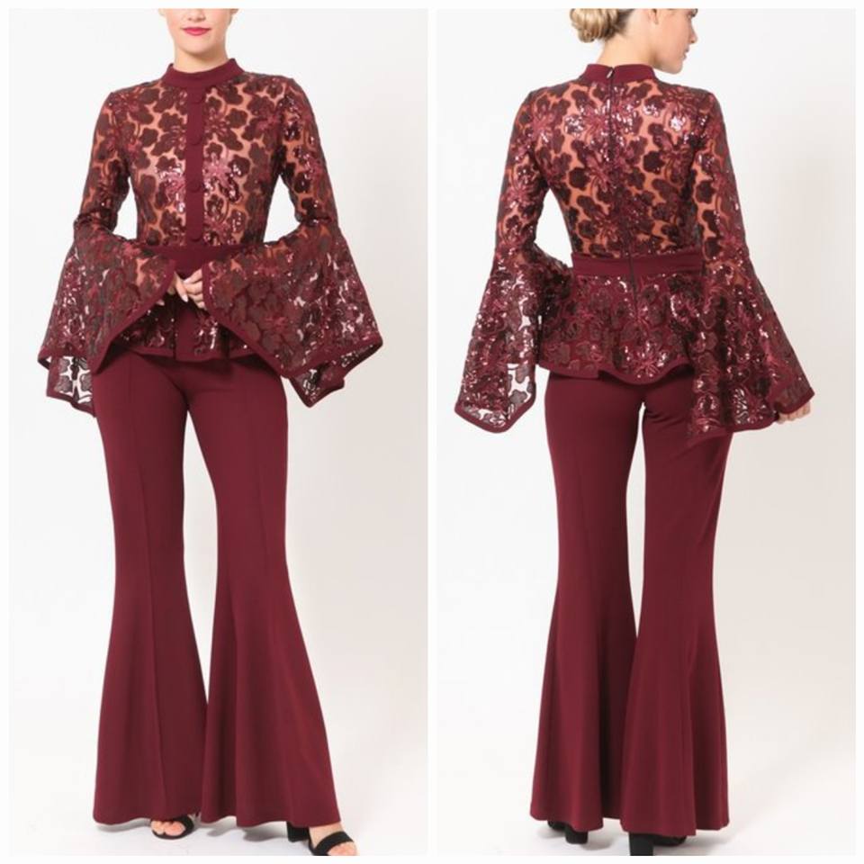 BELL SLEEVES SEQUIN JUMPSUIT