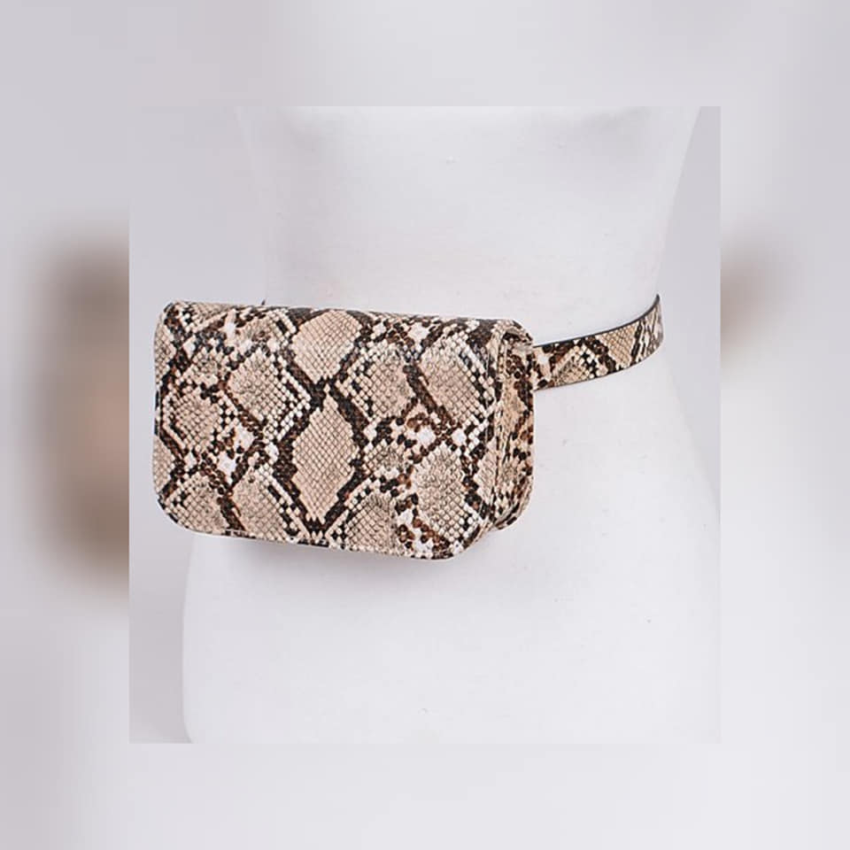 SNAKESKIN CLUTCH & FANNY PACK