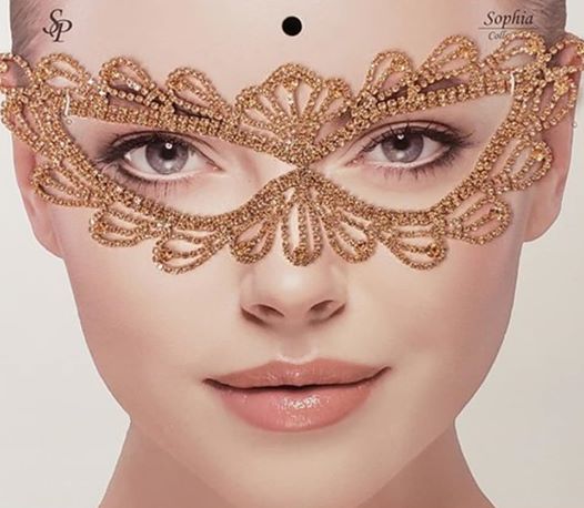 CAT EYE RHINESTONE MASQUERADE MASKS