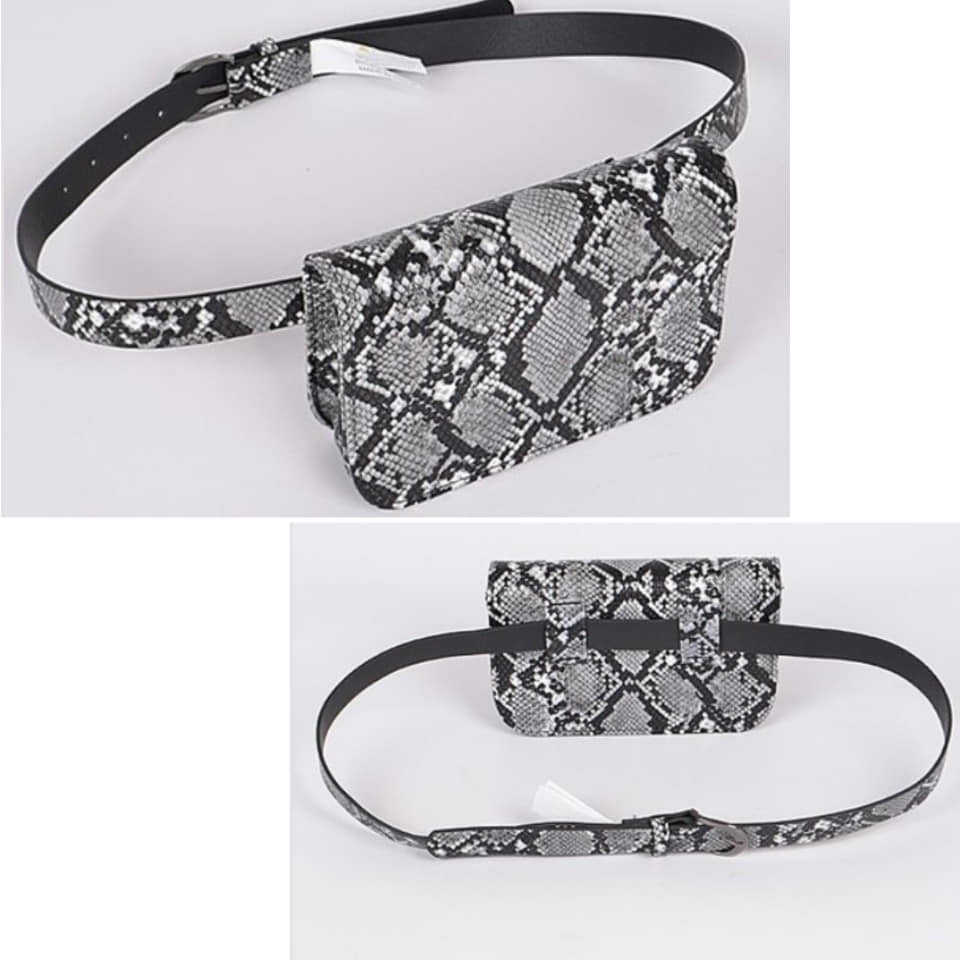 SNAKESKIN CLUTCH & FANNY PACK