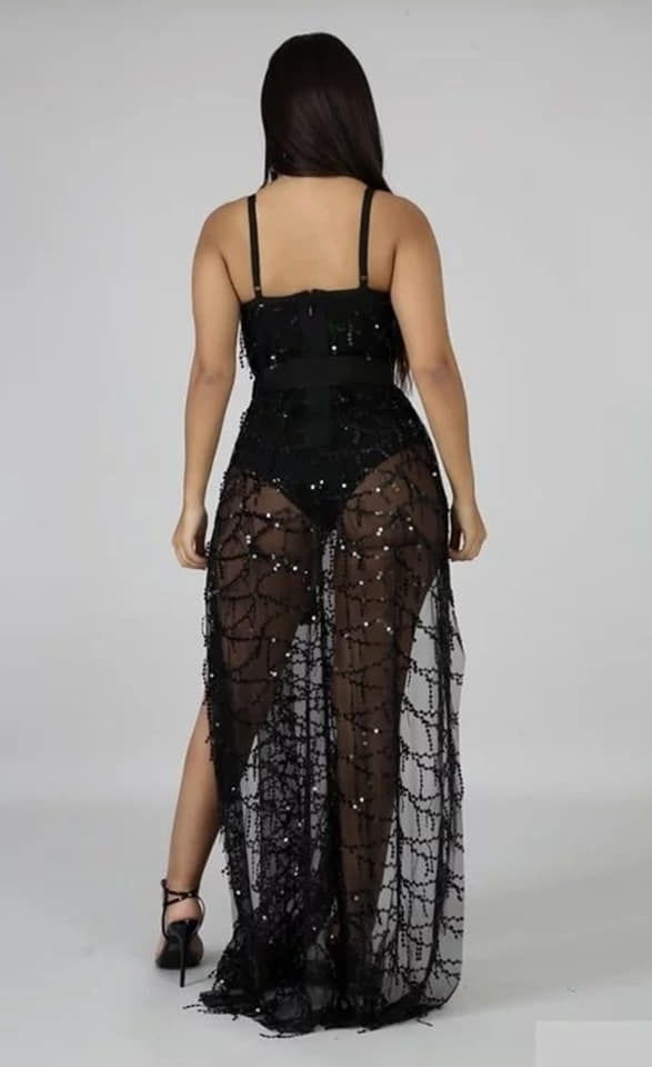 SHEER DOUBLE SLIT MAXI