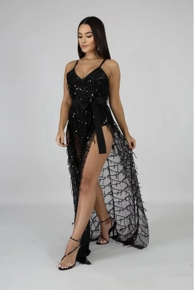 SHEER DOUBLE SLIT MAXI