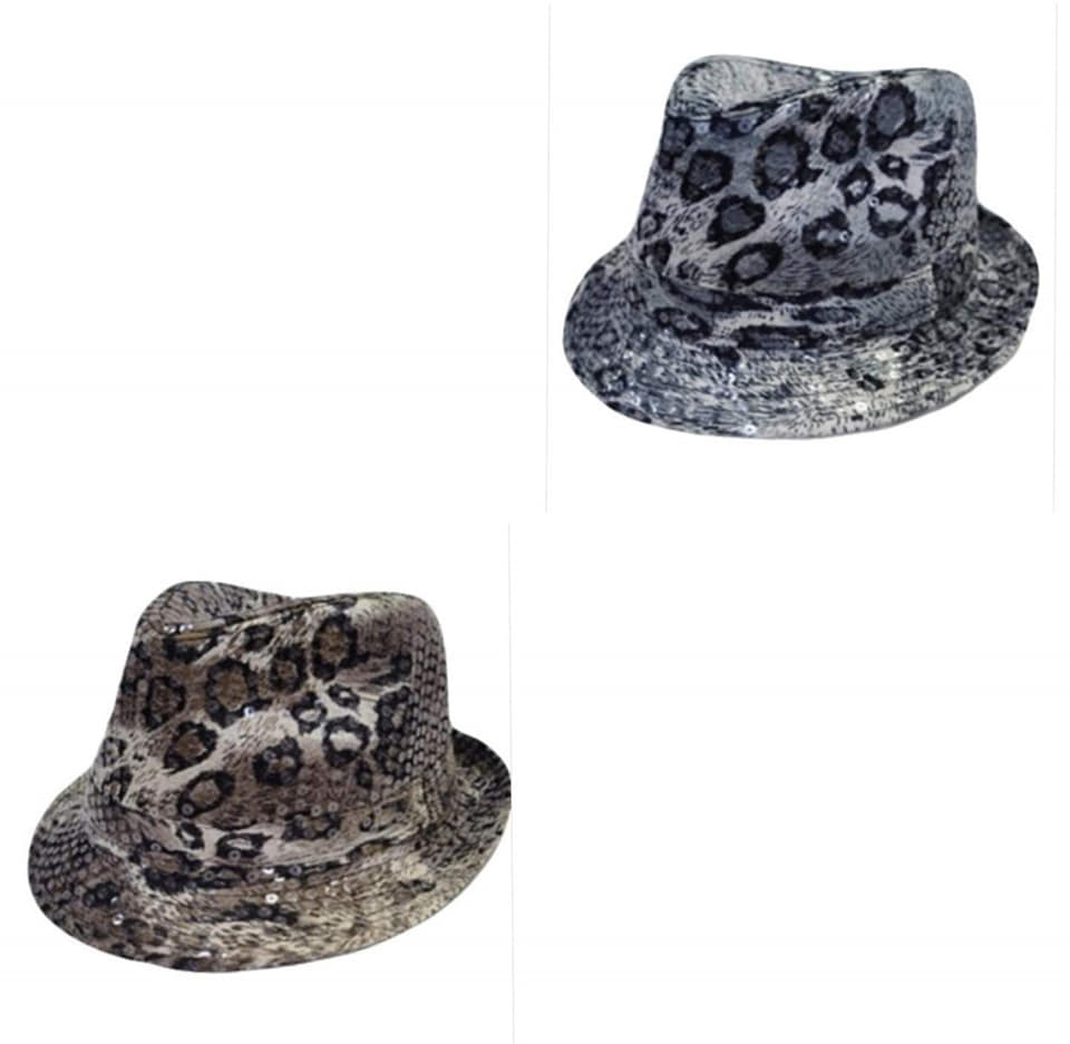 SNAKE SEQUIN FEDORA HAT