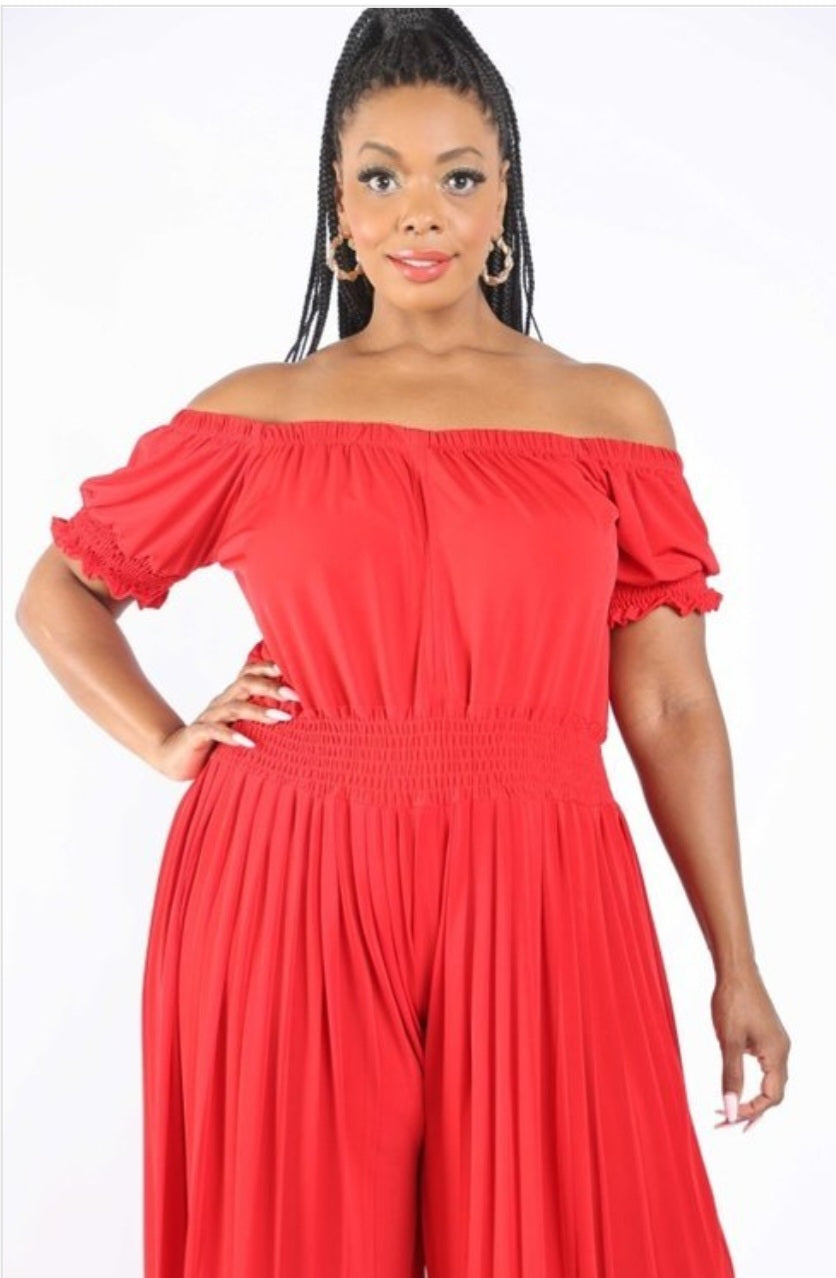 PLEATED OFF SHOULDER JUMPER