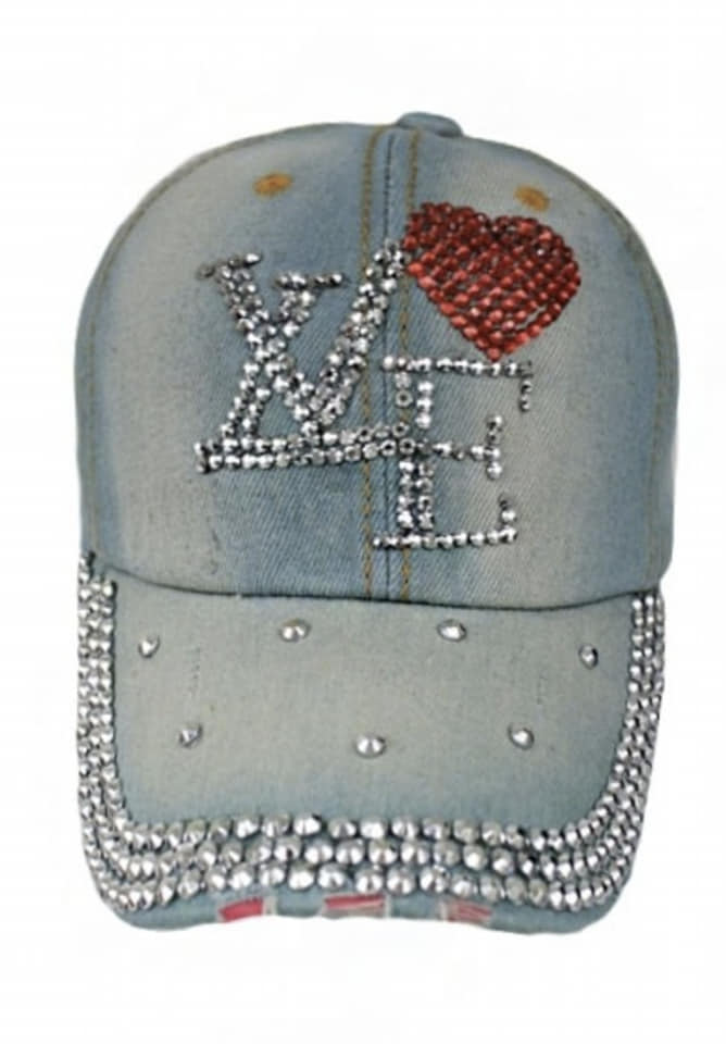 DENIM LOVE BLING HAT