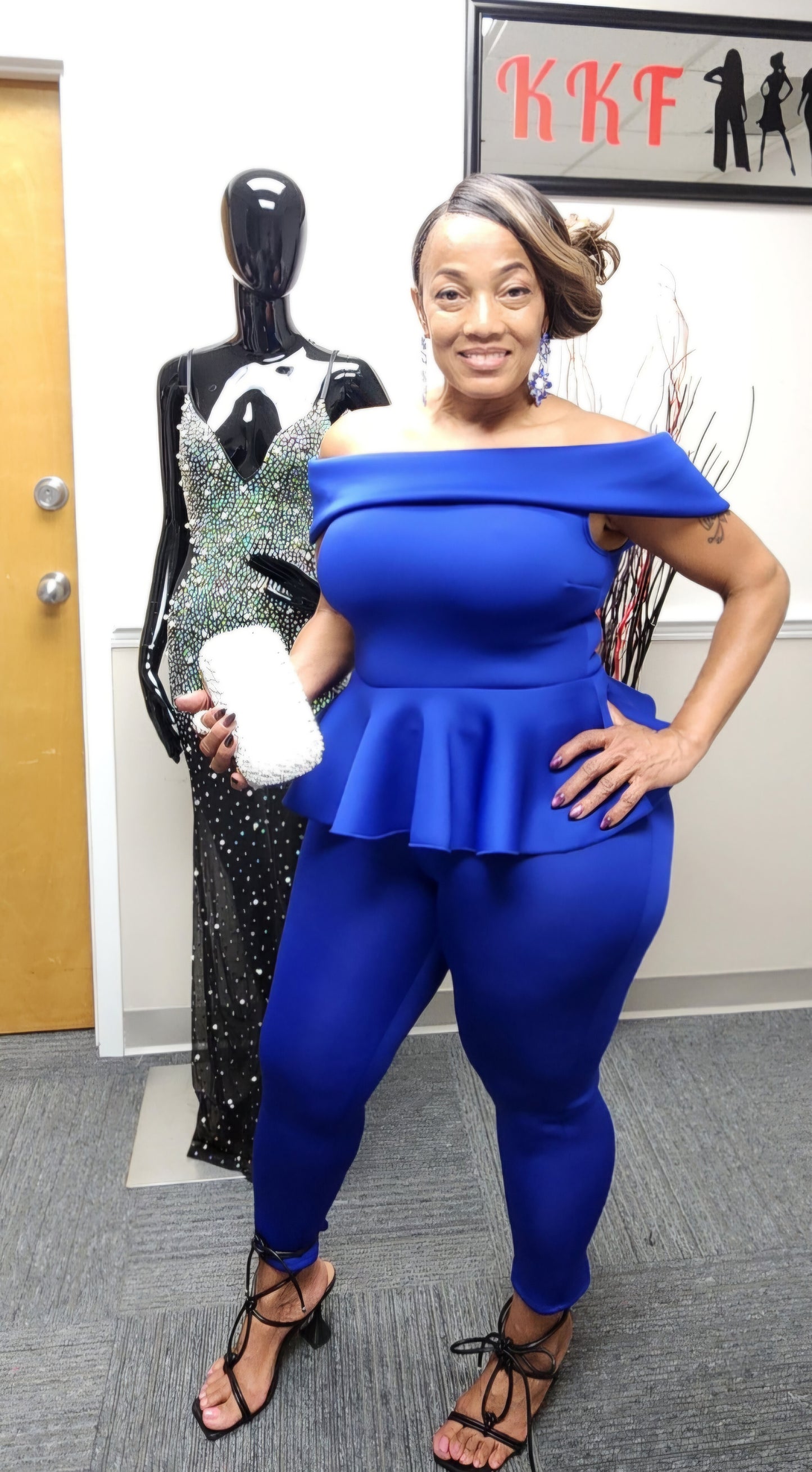 OFF SHOULD PEPLUM PANT SET -1