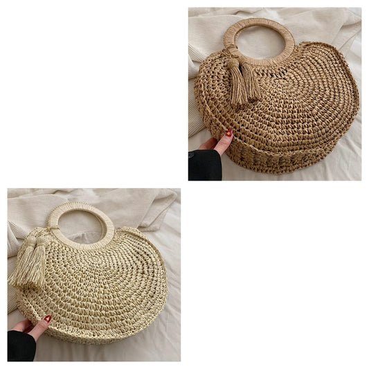 STRAW TASSEL HANDBAG