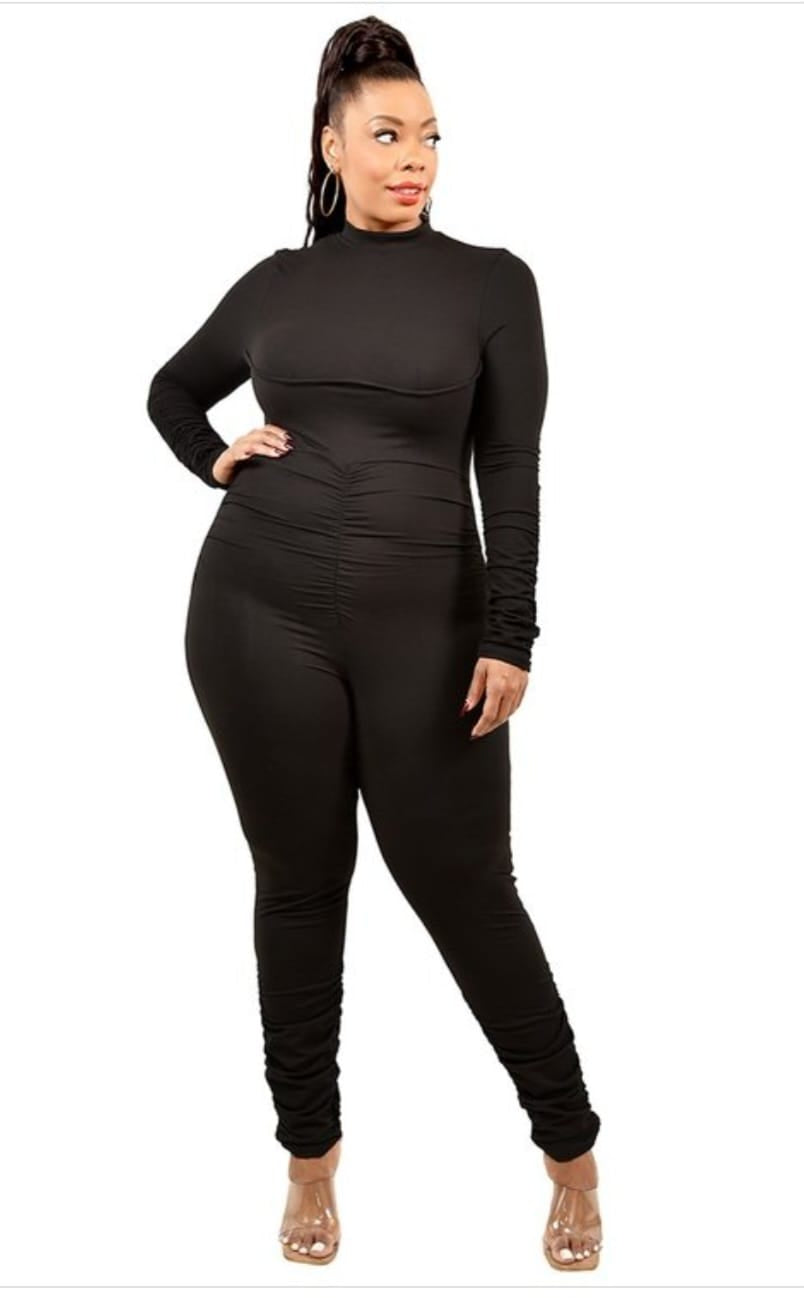 RUCHED SLEEVES JUMPER