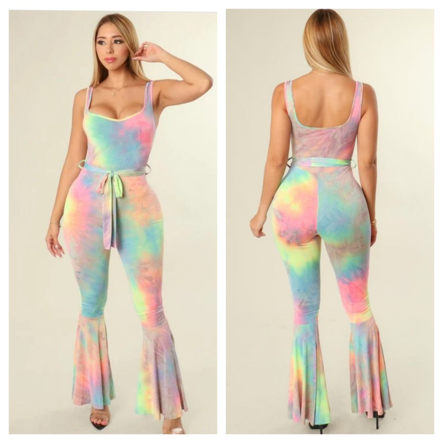 COTTON CANDY TY DYE BELL BOTTON JUMPER