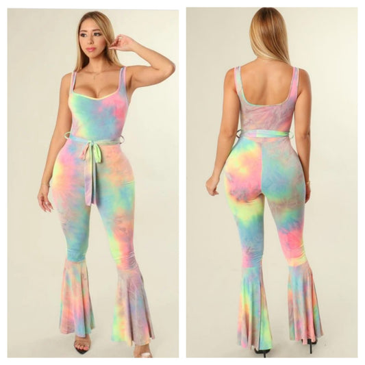 COTTON CANDY TY DYE BELL BOTTON JUMPER