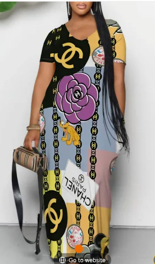 CC PARIS DESIGNER INSPIRED MAXI DRESS (PLUS)