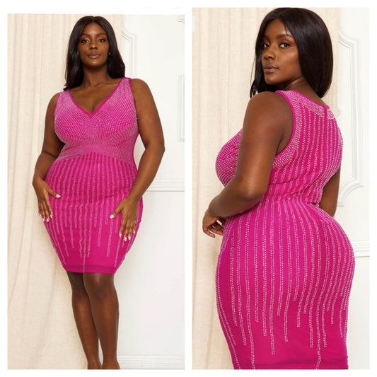 RHINESTONE BODYCON DRESS