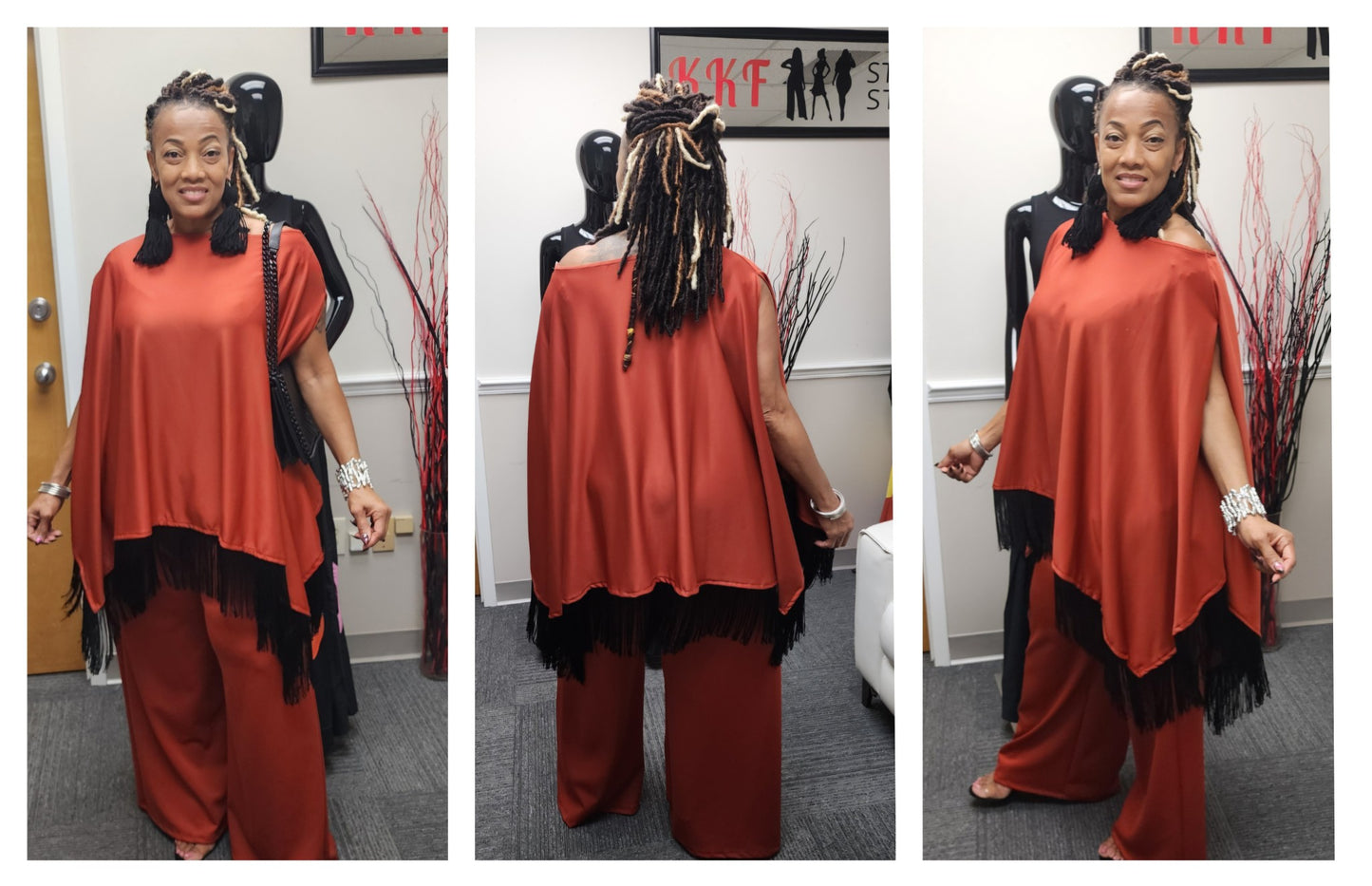 2-PIECE WIDE LEG FRINGE PANT SET