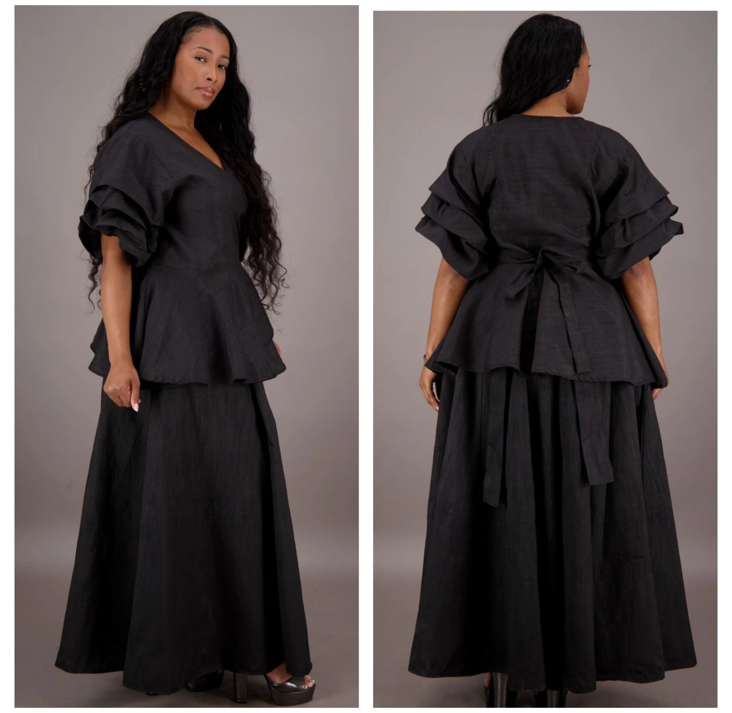 2-PIECE PEPLUM SKIRT SET (FITS SMALL- 3X)