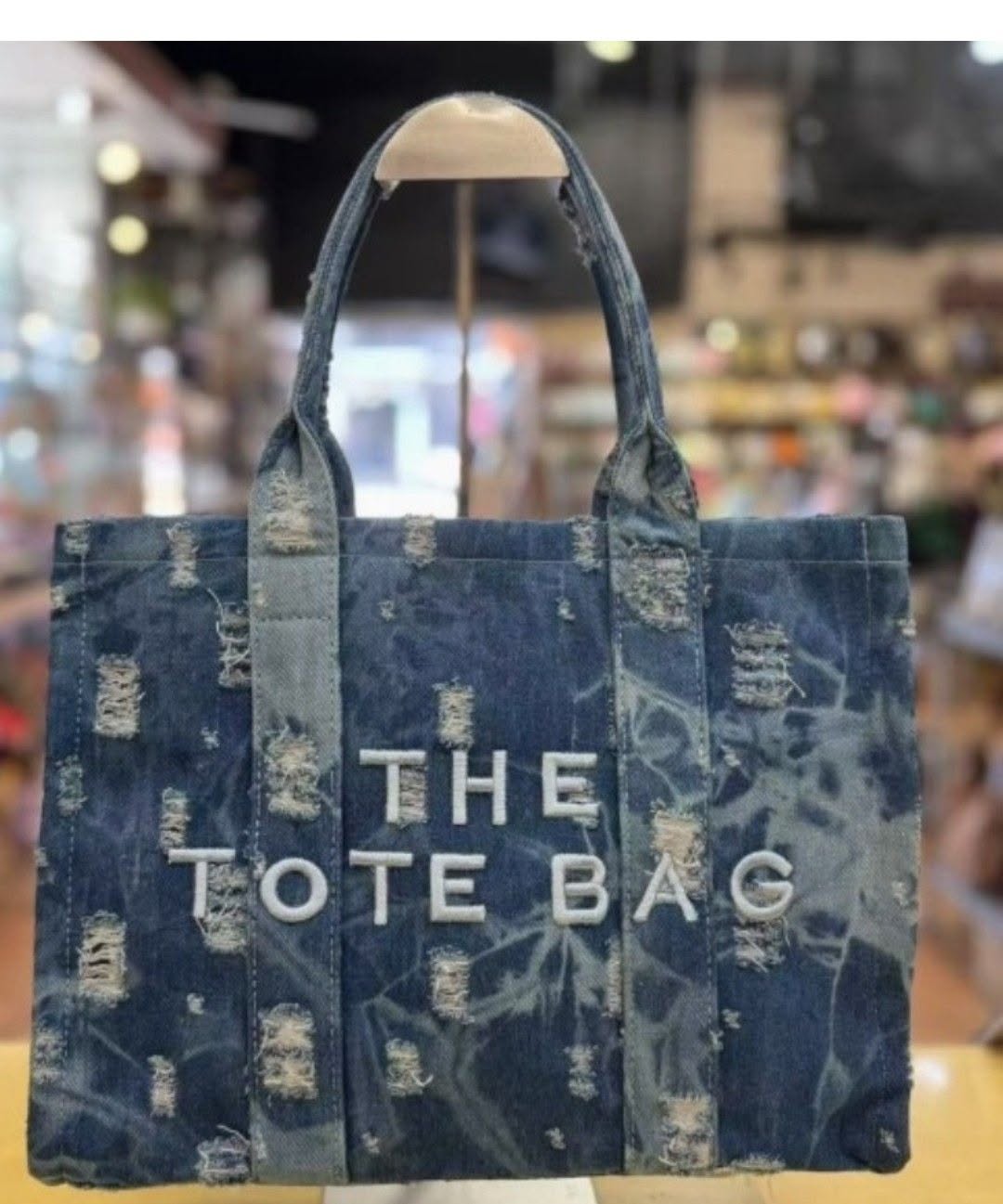 DENIM DISTRESSED TOTE BAG