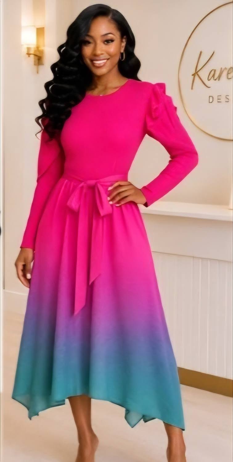 PURPLE BOUNCE DRESS  (FITS SMALL-3X)