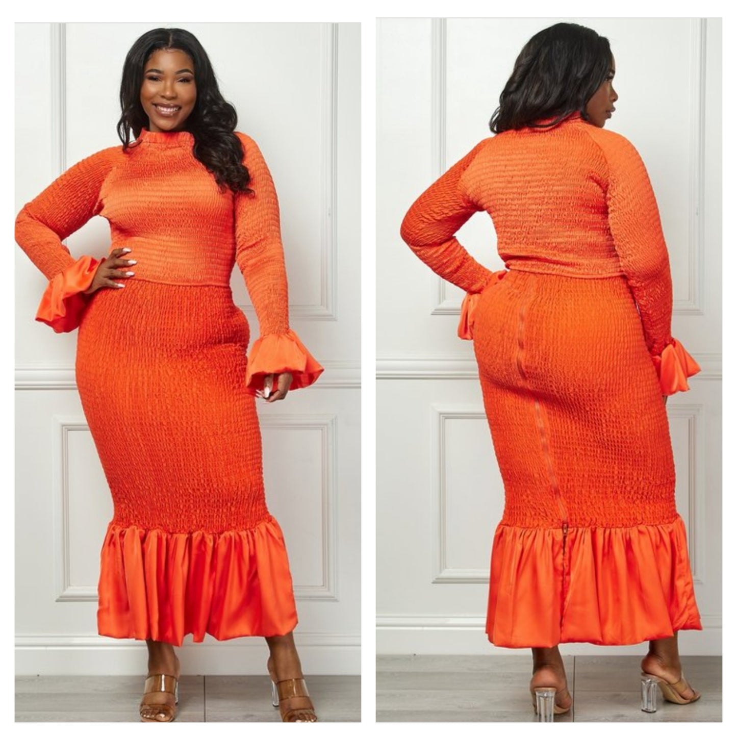 2-PIECE RUFFLE HEM SKIRT SET