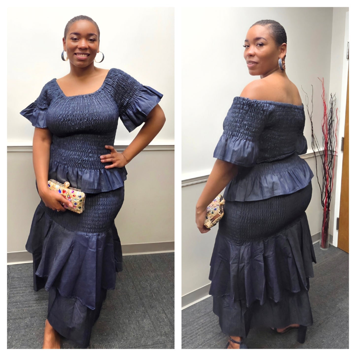 2-PIECE DENIM SLIRT SET (PLUS SIZE)