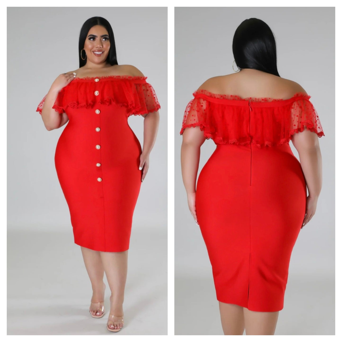 RED BANDAGE DRESS (PLUS)