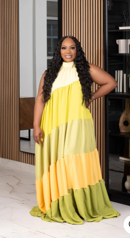 SPRING LAYERED MAXI DRESS