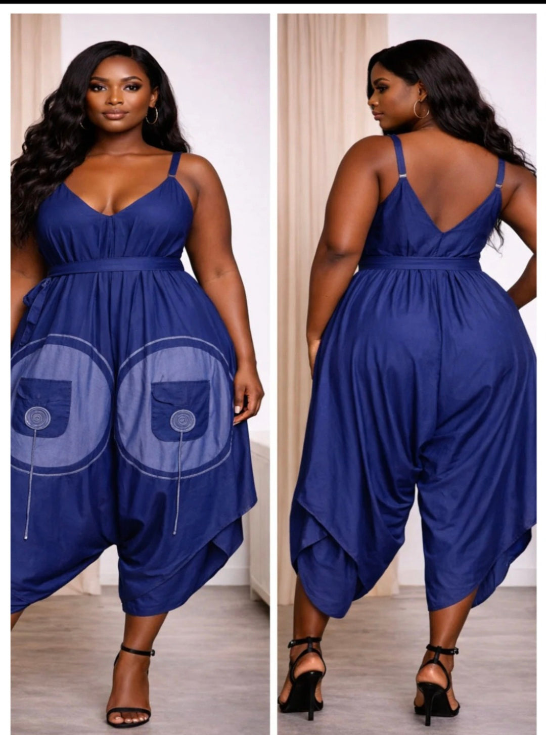 DENIM HAREM ROMPER