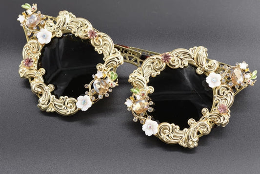INLAID BAROQUE LUXURY STATEMENT SUNGLASSES