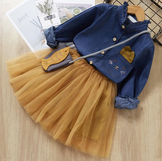 3-PIECE EMBROIDERED DENIM SET