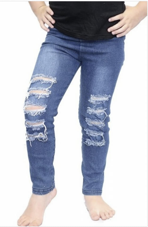 LIGHT BLUE DISTRESSED DENIM